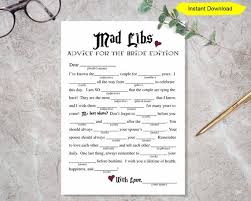 Free printable bridal shower mad libs. Bridal Mad Libs Game Instant Download Bridal Shower Bachelorette Party Printable Digital Wizard Halloween Magical Sign Bride Madlibs By Create It Prints Catch My Party