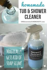 One of such is the combined use of vinegar, baking soda and salt. Homemade Shower Cleaner One Essential Community
