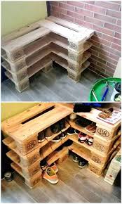 These innovative brackets fasten the wood frame to the ceiling. 15 Pallet Shoe Rack Diy Plans Cut The Wood