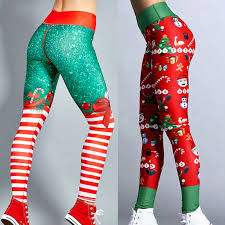 These printed christmas leggings have all the makings of a retro ugly christmas sweater with a modern yoga pants twist. Women S High Waist Christmas Themed Skinny Leggings Mw Accessories