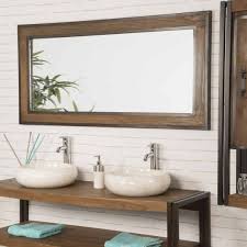 Decorative Solid Wood Teak And Metal Mirror Elegance Rectangular Natural L 145 Cm