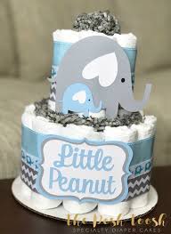 Blue And Gray Baby Elephant Diaper Cake Baby Shower Etsy Elephant Baby Shower Centerpieces Elephant Baby Shower Boy Elephant Diaper Cakes