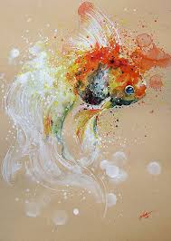 A Goldfishy Tale Watercolour A4 A3 Art Print Etsy Watercolor Paintings Art Painting Watercolor Splash