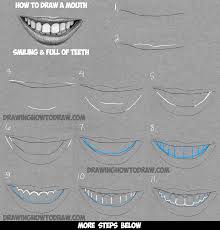 She has layers within her hairstyle. How To Draw A Mouth Full Of Teeth Drawing A Smiling Mouth And Teeth Step By Step Drawing Tutorial How To Draw Step By Step Drawing Tutorials