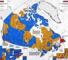 Tile grid map of canadian federal electoral ridings. Canada Election Map Before And After Canadians Voted Huffpost Canada Politics