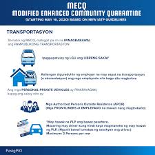 Here's what you need to know, based on the community quarantine omnibus guidelines as of july 16 Vico Sotto On Twitter Transportation Guidelines For Modified Enhanced Community Quarantine Starting May 16 Based On Latest Iatf Guidelines Transportation Will Be One Of The Biggest Challenges Considering That Public Transport Is