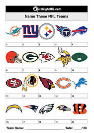 Read on for some hilarious trivia questions that will make your brain and your funny bone work overtime. Sports Team Logos 005 Nfl Quiznighthq