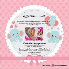 Ucapan Syukuran Kelahiran Bayi Untuk Acara Aqiqah Atau Selapanan Si Buah Hati Menerima Jasa Desain Hubungi 628222220521 Kartu Bayi Kelahiran Anak Kartu