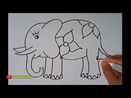 1 ekor gajah yang besar banget. Cara Menggambar Dekoratif Gajah Youtube