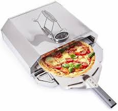 Outdoor Pizza Oven Portable Bbq Stone Base Temperature Gauge Steel Box Gas Grill In 2020 Portable Bbq Pizza Oven Outdoor Pizza