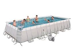 Bestway 56477e Power Steel Rectangular Frame Pool Set 24 X 12 X 52 Heavy Duty Pvc Above Ground Swimming Pools In Ground Pools Rectangular Swimming Pools