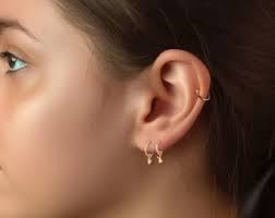 OK Hand Sign Charm Hoop Earrings