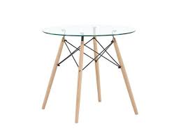 Table basse rectangulaire en verre. Table A Manger Ronde En Verre Transparent Scandinave Pieds En Hetre Et Support En Metal Vente De Table Conforama