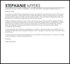 Salesperson Cover Letter Sample Cover Letter Templates Examples