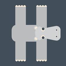 Letter H Animal Alphabet Hippo Monogram Art Print By Jen Montgomery X Small Preschool Letter Crafts Letter A Crafts Alphabet Preschool