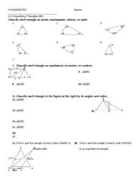 They are classified based on their angles and sides. 4 1 Classifying Triangles Ws By Mrs V Teachers Pay Teachers