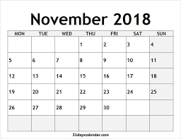 November 2018 Calendar Usa Calendar November Monthly Calendar Template Calendar Template November Calendar