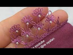 Tek Sirada Ilerleyen Gosterisli Boncuklu Igne Oyasi Youtube Floral Rings Needle Lace Lace
