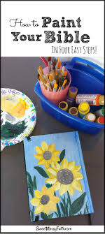 Easy acrylic bible verse paintings. How To Paint Your Bible Cover Sweet Messy Faith