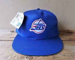 Winnipeg Jets Original Vintage 80s Snapback Hat Deadstock Official Licensed Nhl Classic Blue Hockey Team Krystal Caps Ballcap New With Tag Winnipeg Jets Classic Blue Snapback Hats