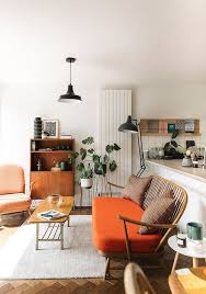 Orange Vintage Sofa Mid Century Modern Living Room Living Room Modern Home Decor
