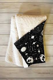 The most common space throw blanket material is cotton. Fleece Blanket Outer Space Decor Celestial Decor Boys Etsy Black Throw Blanket Outer Space Decorations Cozy Blankets