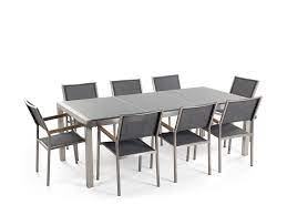 5 piece dining suite with clouds dining chairs $1,399.00 price reduced from $1,549.00 to trustpilot 8 Seater Garden Dining Set Grey Granite Top And Grey Chairs Grosseto Beliani De