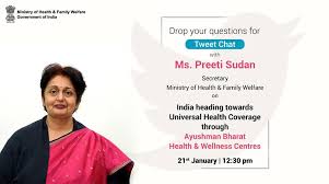 Joint secretary, ministry of health and family welfare, government of india. Connect With Ms Preeti Sudan Secretary Hfw Via Tweetchat On India Heading Towards Universal Health Coverage Through Ayushmanbharat Health Wellness Centres On Monday 21st Jan From 12 30 Pm Connect