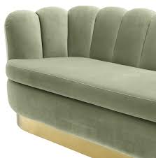 Casa Padrino Luxus Samt Sofa Pistaziengrün Messingfarben 225 X 90 X H 80 Cm Wohnzimmer Sofa Luxus Qualität