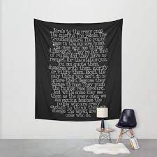 Here S To The Crazy Ones Success Tapestry Inspirational Etsy In 2021 Tapestry Quotes Dorm Tapestry Tapestry