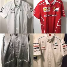 Scuderia ferrari formula one f1 team schumacher era racing shirt jersey size m. Lot 5 Used Formula 1 F1 Shirts Mercedes Benz Ferrari Ebay