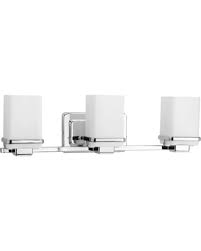 Shopping Special For Progress Lighting Metric Collection 3 Light Polished Chrome Bathroom Vanity Light With Glass Shades