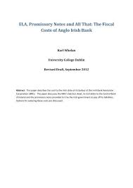 Bank of ireland group lower baggot street, dublin 2 tel: Ela Promissory Notes And All That The Fiscal Costs Karl Whelan