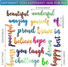 Select a word die or the right alphabet dies to spell out your phrase. Buy 20 Pieces Inspirational Cutting Dies Metal Cutting Dies Carbon Steel Embossing Script Die Stencils Positive Word Die Template For Diy Scrapbook Card Making Craft Supplies Online In Turkey B08tlw3wlb