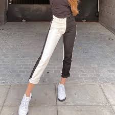 Check out our aesthetic colorblock selection for the very best in unique or custom, handmade pieces from our shops. High Waist Straight Jeans Women Aesthetic Denim Pants Two Color Block Contrast Trousers Stitch Female Boyfriend Black White Chic Jeans Aliexpress
