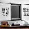 Double hinge doors fold back to wall for unobstructed viewing cable port at bottom upper cabinets tv cabinets low cabinet tall cabinet storage corner media cabinet snug room tv. 1