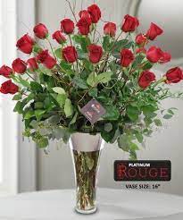 Platinum Rouge Roses A 36 Inch Bouquet Of Twelve Long Stem Ruby Red Roses Or Upgrade To Our Roses Same Day Flower Delivery In Bloom Florist Flower Delivery