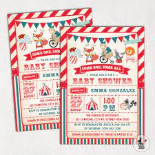 Blue Bunny Printables Carnival Baby Shower Invitation Circus