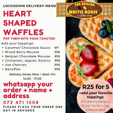 Smaller than usual menu with only sweet waffles, mini waffles and great coffees! The Belgian Waffle House Home Strand Western Cape Menu Prices Restaurant Reviews Facebook