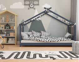 Montessorri Toddler Floor House Bed Frame 3ft Grey Rare Epoch Bed Floor Frame Grey Montess In 2020 Toddler Floor Bed Frame Toddler Floor Bed Toddler House Bed