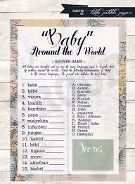 Welcome To The World Baby Shower Game Baby In The Languages Etsy Travel Baby Showers Printable Baby Shower Games Baby Boy Shower