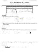 Differentiation average rates of change definition of the derivative instantaneous rates of change. Derivatives On The Calculator Worksheet Calculus Maximus Printable Pdf Download