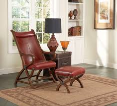 The round chrome bases feature a plastic ring to protect flooring. Hunter Brown Cherry Red Leather Chair Ottoman L761 Largo Furniture