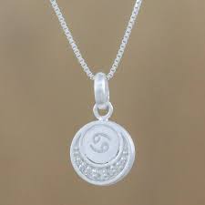 Melinda maria zodiac pendant necklace. Unicef Market Thai Sterling Silver And Cubic Zirconia Cancer Necklace Zodiac Charm Cancer