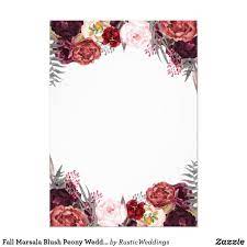 Fall Marsala Blush Peony Wedding Invitations Zazzle Com Flower Wedding Invitation Floral Invitation Peony Wedding Invitations
