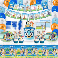 Maybe you would like to learn more about one of these? Amazon Com Canpa Bluey Party Supplies Set For Kids Birthday Party Decorations Included Banner Balloons Tablecloth Cake Topper Cupcake Toppers Invitation Cards Plates Forks Knives Spoons Serves 10 Toys Games