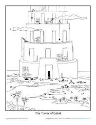 The Tower Of Babel Coloring Page Printable Sheet Tower Of Babel Bible Coloring Pages Tower