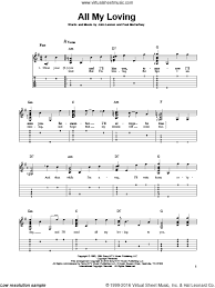Beatles All My Loving Sheet Music Intermediate For Guitar Solo Sheet Music All My Loving Beatles Sheet Music