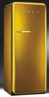 Smeg Retro Fridge In Gold With Swarovski Crystals Appliancist Retro Fridge Retro Refrigerator Smeg