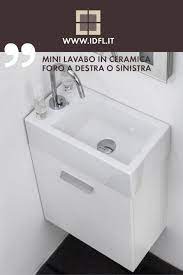 Mini Lavabo In Ceramica Bianco Foro A Destra O Sinistra Ceramica Bianca Ceramica Piccoli Spazi